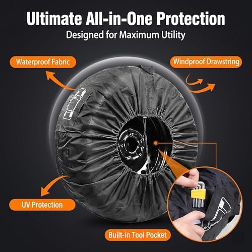 1 PC Car Spare Tire Cover, 210T Oxford Cloth Car Tire Protector, Dustproof - Image 5