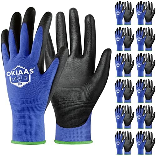 OKIAAS Men's Blue Medium Thin and Lightweight Working Gloves by OKIAAS