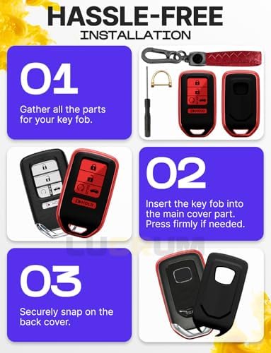 Lucrum Compatible with Honda Key Fob Cover & Keychain - Image 6