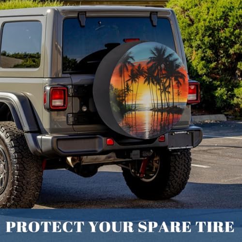 Palm Tree Summer Beach Spare Tire Cover Waterproof Dust-Proof Spare Wheel - Image 6