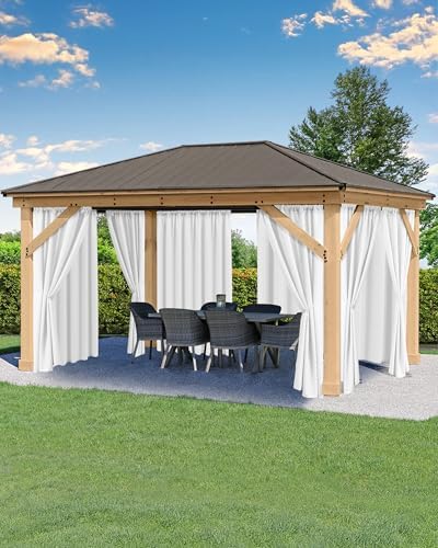 Outdoor Curtains for Patio Waterproof Rod Pocket 4 Pcs 54x95 Inch White by HolidayIdeas