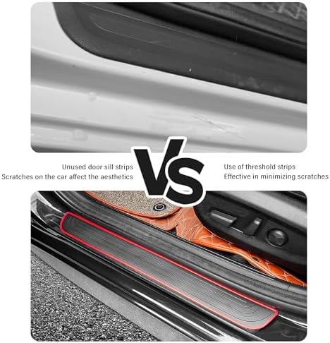 4PCS Car Door Sill Protector, Anti-Scratch Rubber Car Door Protector Edge Guards - Image 3
