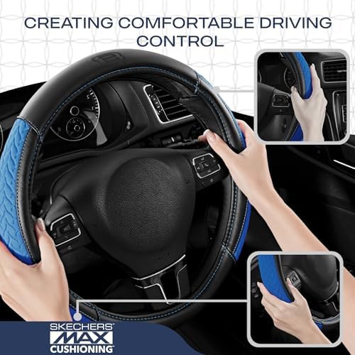 Skechers Steering Wheel Cover, Max Cushioning Leather Steering Wheel Cover - Image 5