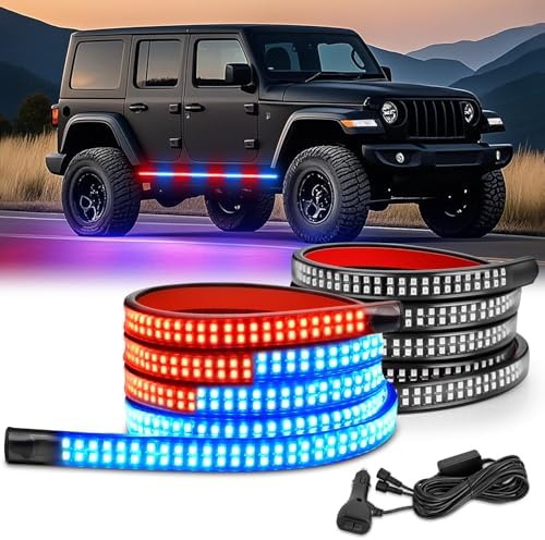 Nilight 2PCS 70 Inch Running Board LED Lights Strip Red Blue by Nilight