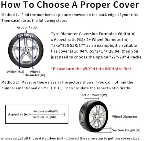 PureFit Universal Tire Covers Set of 4, Fits 24"-26" Inch Tire - Image 2