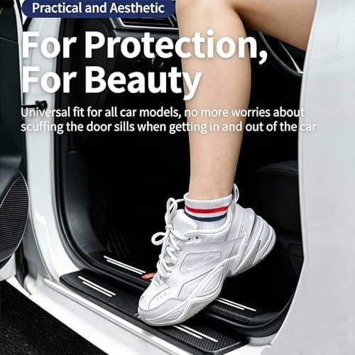 4PCS Car Door Sill Protector, Anti-Scratch Leather Guards - Image 5