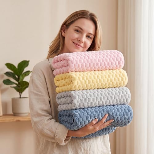REDKISS 4 Pack Microfiber Bath Towels, Quick Dry, Super Soft - Image 5
