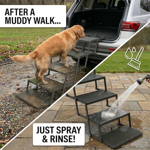 Dog Steps for Car and Truck, 30.7" H Foldable Dog Stairs for Large Dogs - Image 4