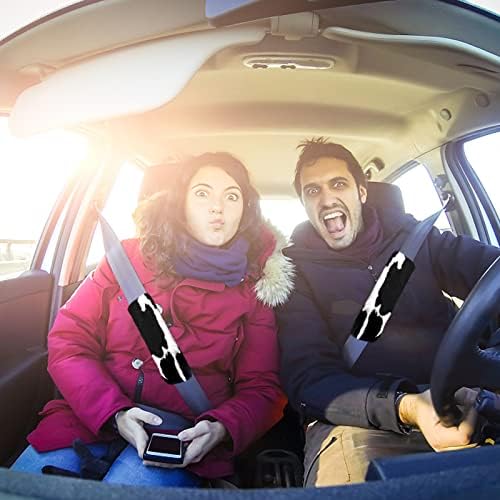 6PCS Set car Interior Aesthetic Accessories, Fluffy Cute Cows Steering Wheel - Image 5