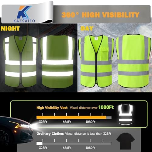 Hi Vis Reflective Safety Vest for Men Women - Image 5
