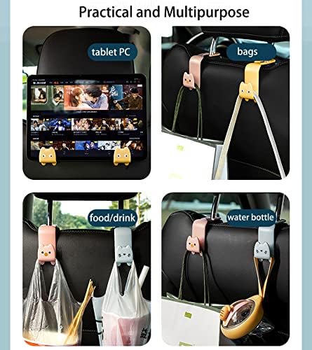 Fashion Car Seat Back Organizers, 4 Pack Universal Headrest Hooks, Bag Holder - Image 7