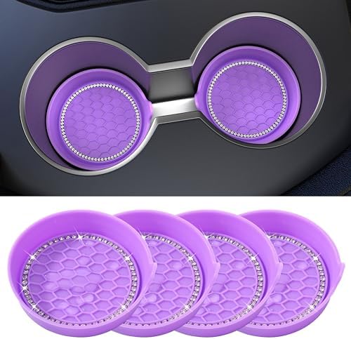 Amooca 4-Pack Car Cup Holder Coaster Bling Crystal Rhinestone Car Interior by Amooca