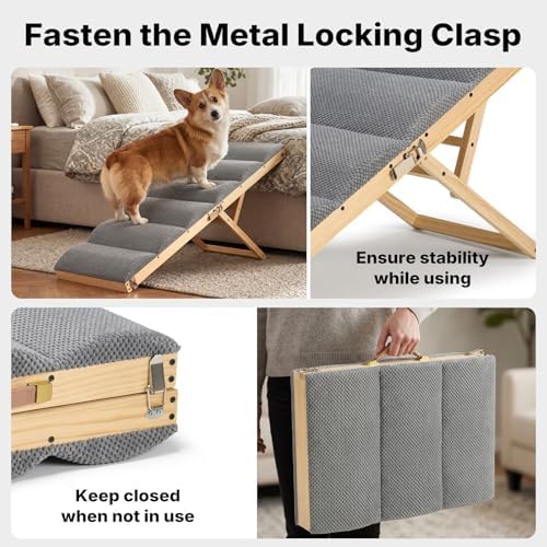 Veehoo Foldable Dog Ramp for Couch Lower Bed Small Dogs 17"W - Image 3