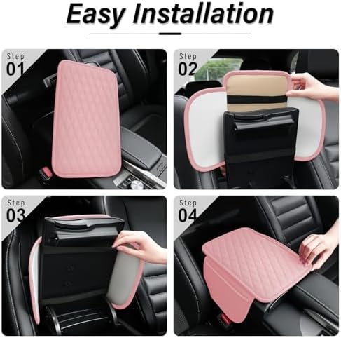 Amiss Car Center Console Cover, Upgraded Leather Car Armrest Cushion - Image 4
