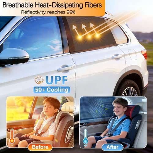 2 Pack car Window Shade Back Car Window Covers Shades, Sunshade - Image 2