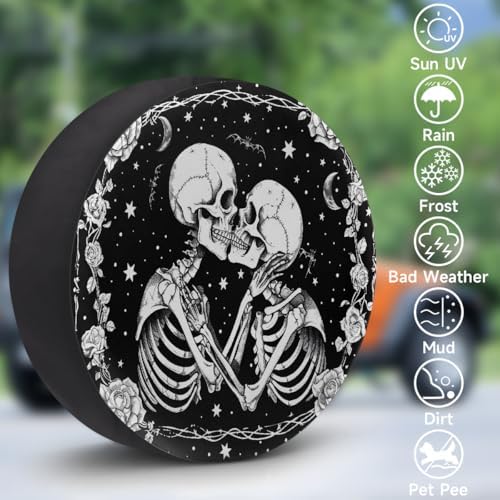 Pink Skull Spare Tire Cover Dust-Proof Wheel Protector - Image 3