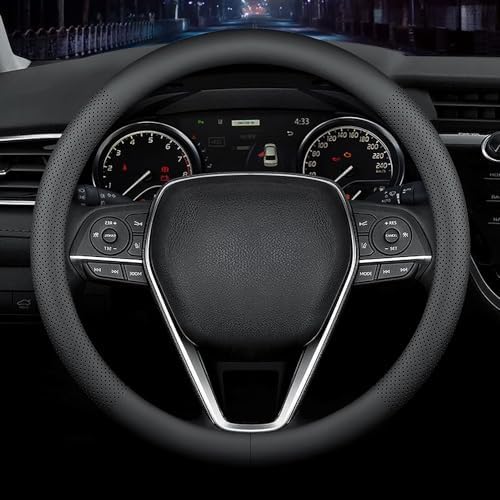 LKWLIKEI Nappa Premium Leather car Steering Wheel Cover, Breathable, Universal by LKWLIKEI