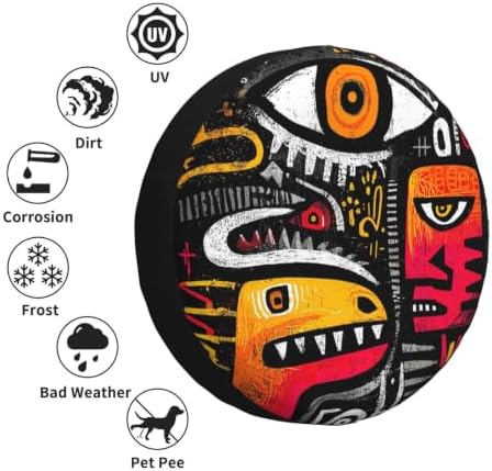 Graffiti Spare Tire Cover Waterproof Wheel Cover 14 Inch Universal Fit - Image 6