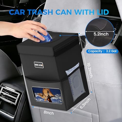 Beicarin Car Trash Can with Lid - Image 2