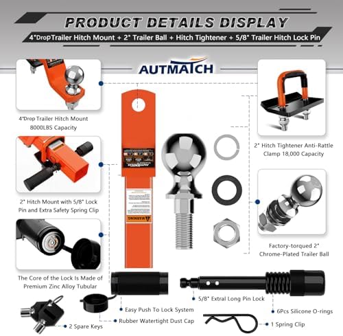 AUTMATCH Trailer Hitch Ball Mount - Image 2