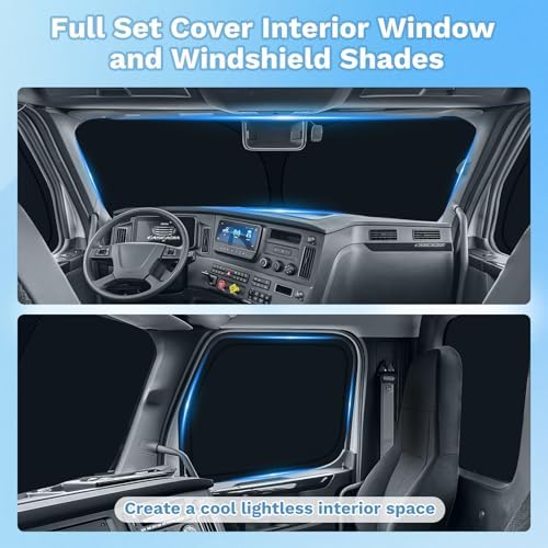 KUST Car Window Shades for Freightliner Cascadia 2018-2025 2026 Windshield Sun - Image 2