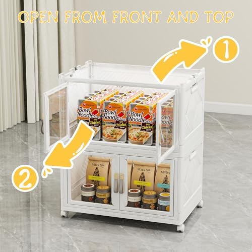 Stackable Storage Bins with Doors & Lids & Wheels - Image 2
