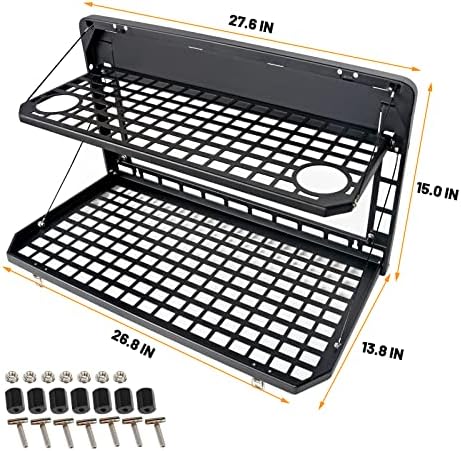 Tailgate Table Rear Foldable Cargo Shelf Aluminum Alloy Storage Shelf MOLLE - Image 3