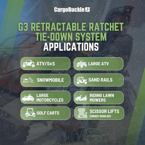 CargoBuckle G3 Heavy Duty Retractable Ratchet Straps, 2 in x 6 Ft - Image 2