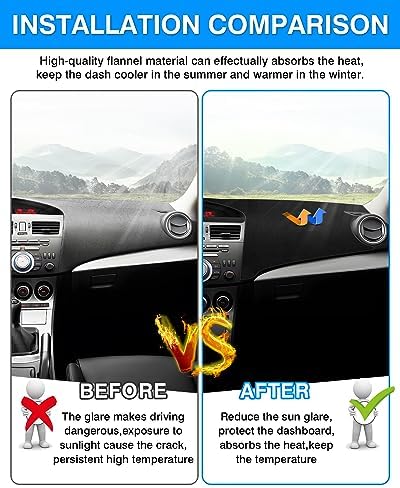 Autorder Dashboard Cover Mat for 2010-2013 Mazda 3 Sedan/Hatchback/MazdaSpeed3 - Image 3