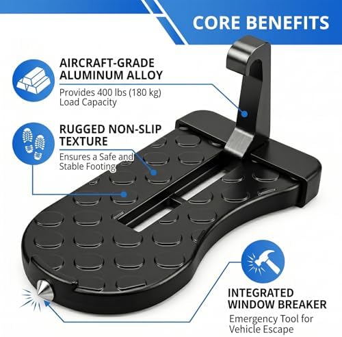 Car Door Step for Car Roof Access, Anti-Slip Foldable Door Latch Step for SUV - Image 2
