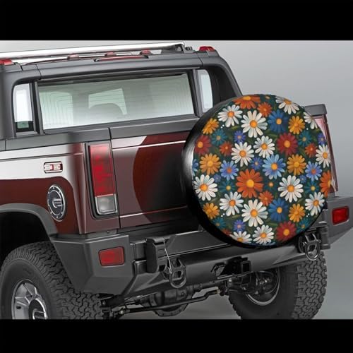 Hippie Floral Tire Covers Daisy Cute Windproof Tire Accessories - Image 5