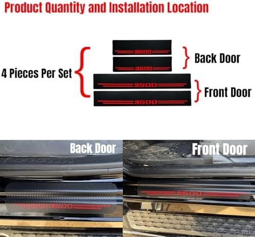 Car Accessories 4 Pcs Carbon Fiber Door Sill Scuff Plate Auto Door Entry Guard - Image 3
