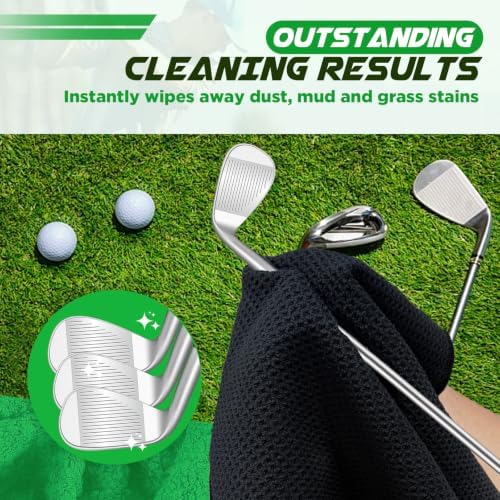 Golf Towel 3 Pack 16" X 16" Microfiber Waffle Pattern Golf Cleaning Towel - Image 4