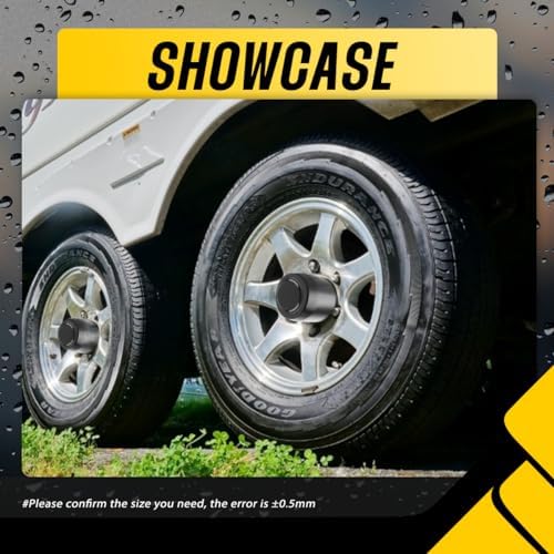 4Pcs 3.19" Stainless Trailer Wheel Center Caps, 3.62" H Matte Black - Image 4