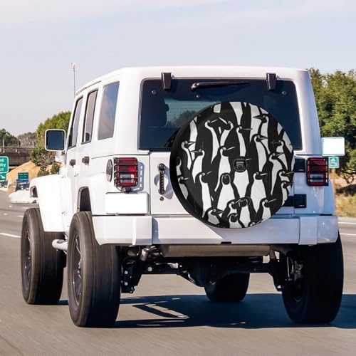 Penguins Black White Spare Tire Cover - Image 2