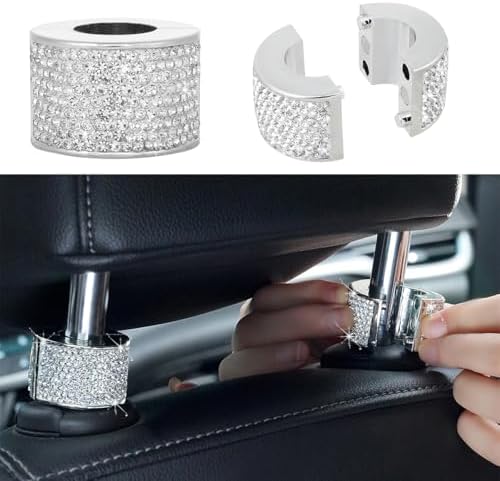 4PCS Bling Car Headrest Collars, Crystal Rhinestone Automotive Head Rest Collars - Image 4