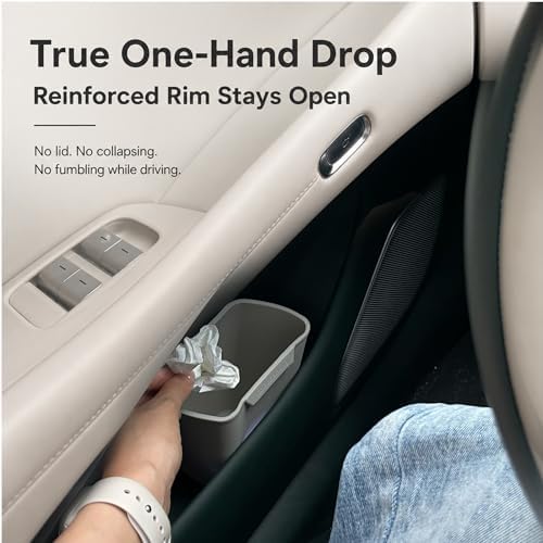 2-Pack White Silicone Car Trash Cans - Image 2