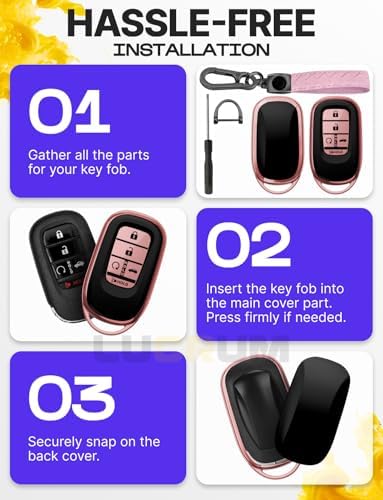 Lucrum Compatible with Honda Key Fob Cover & Keychain - Image 6