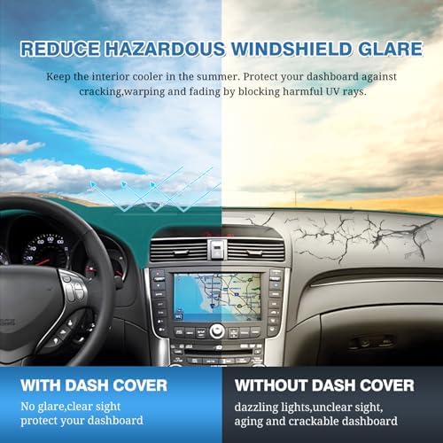 FIILINES Dash Cover for 2004-2008 Acura TL, Dashboard Mat Accessories Dash - Image 6