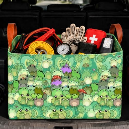 Frog Car Trunk Organizer 20L Collapsible Auto Storage Basket by YGQZYYQ