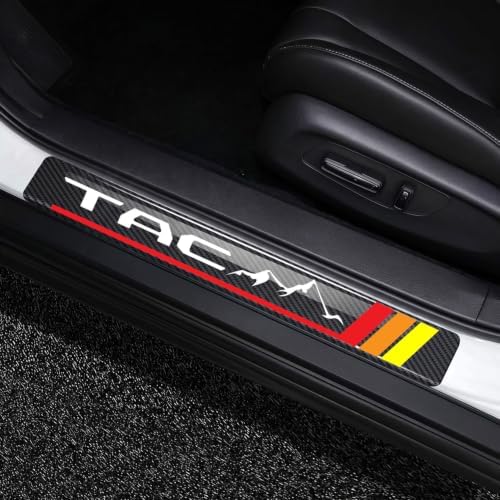 4Pcs for Tacoma Car Door Sill Protector 4D Carbon Fiber Door Entry Guard Door by Unknown