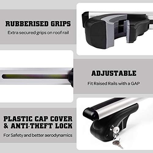 Aero Aluminum Universal 56'' Roof Rack Cross Bars, Existing Raised Side Rail - Image 4