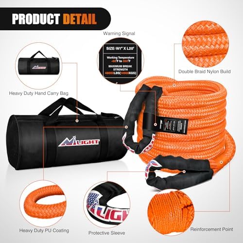 Nilight 1in x 20ft Kinetic Recovery Rope - Image 3