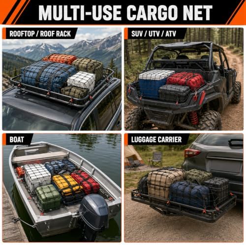 Cargo Net for Pickup Truck Bed, Heavy Duty Bungee Net - Image 5