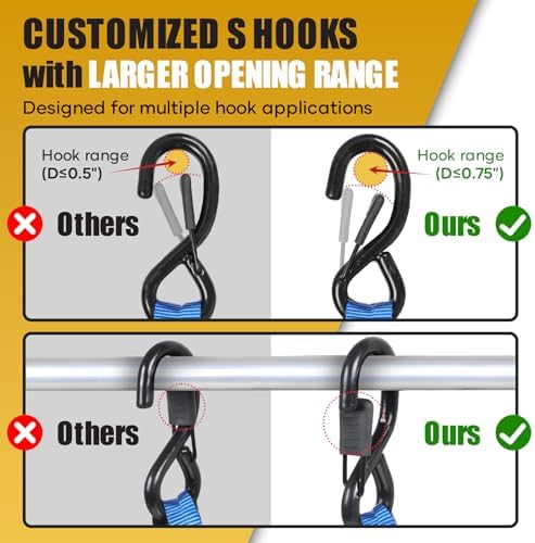 Ayaport Ratchet Straps Tie Downs, 1860lbs Break Strength, Larger Open S Hook W - Image 4