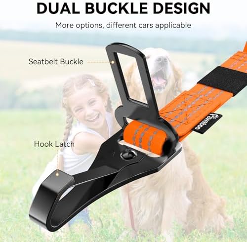 Pawaboo 2Pack Dog Car Seatbelt, 3-in-1 Dog Tether - Image 3