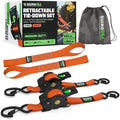 Rhino USA Retractable Ratchet Straps - 1in x 10ft by RhinoUSAInc