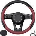 Car Steering Wheel Cover, Non-Slip Leather Protector by KANYO-AUTO
