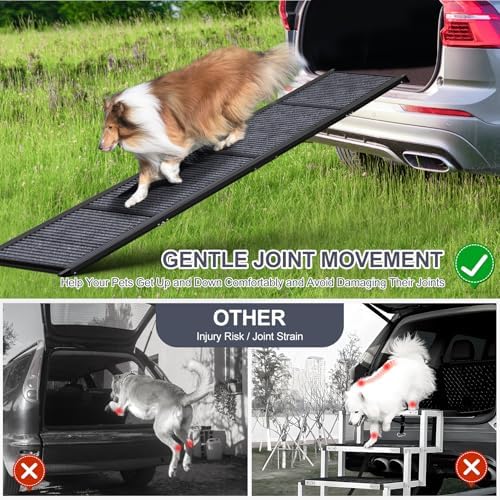 Dog Ramp for Car 71" L × 20" W, Extra-Long & Wide Foldable - Image 4