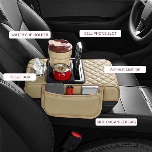 5 in 1 Nappa Leather Console Armrest Cover - Image 2